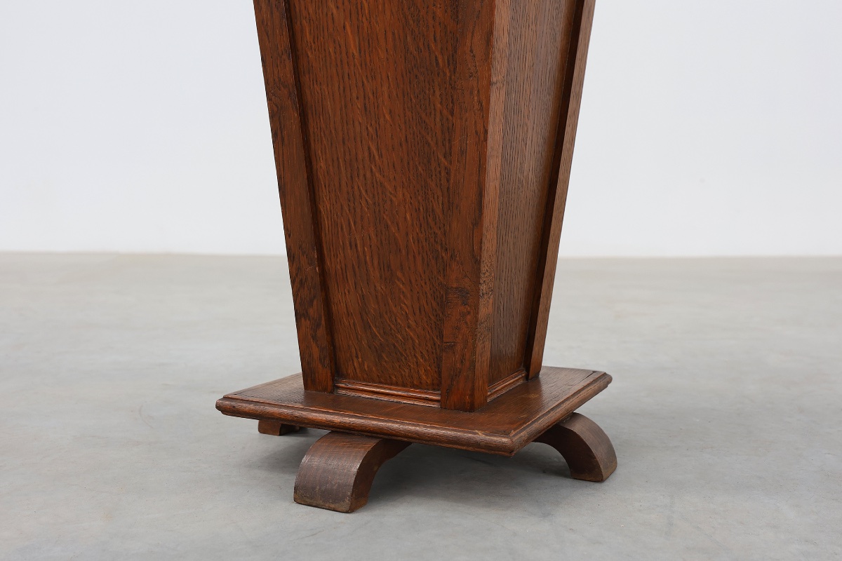 French Art Deco Plant Stand Or Pedestal Made Of Solid Oak, Display Column, 1925-photo-6