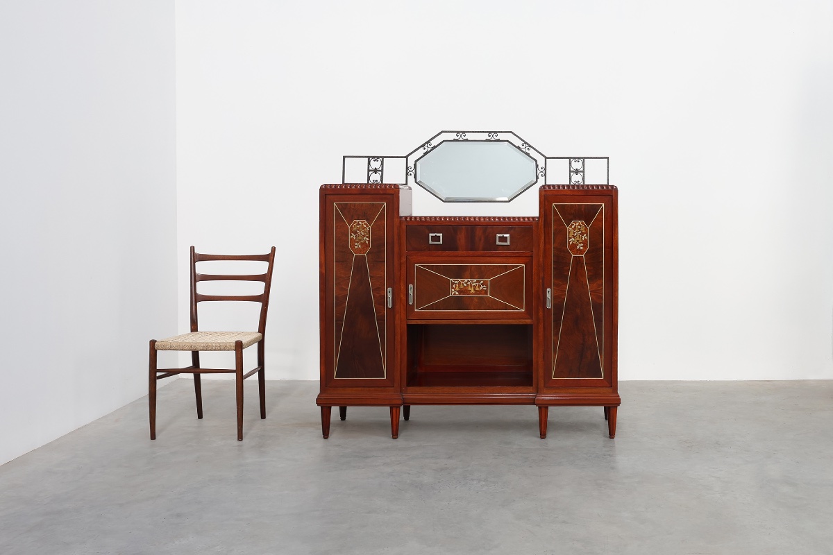 Art Deco Marquetry Cabinet By De Coene Freres, Belgium, Ca. 1925-photo-2