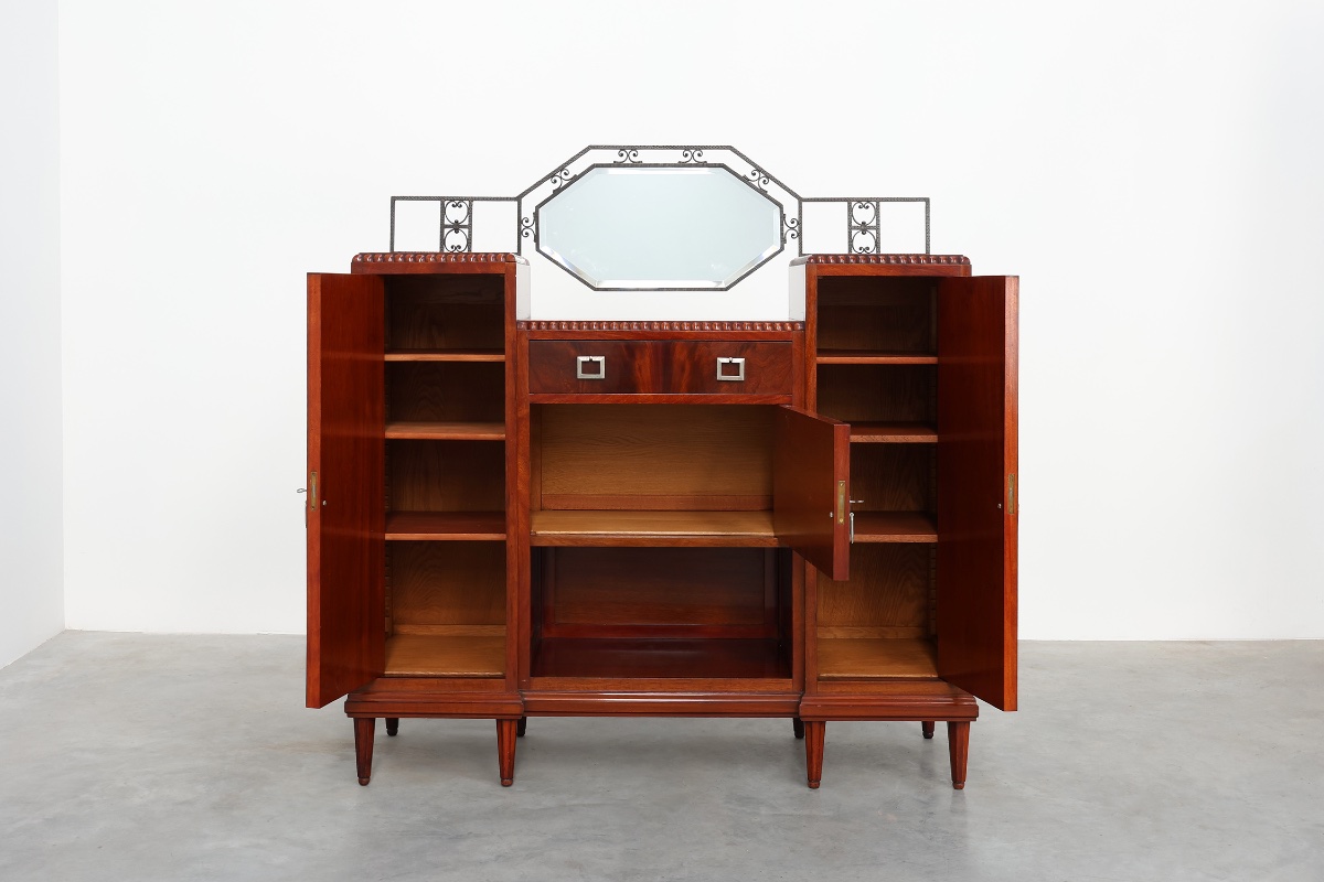 Art Deco Marquetry Cabinet By De Coene Freres, Belgium, Ca. 1925-photo-3