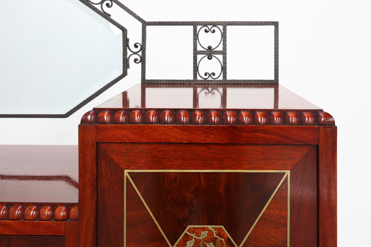 Art Deco Marquetry Cabinet By De Coene Freres, Belgium, Ca. 1925-photo-4