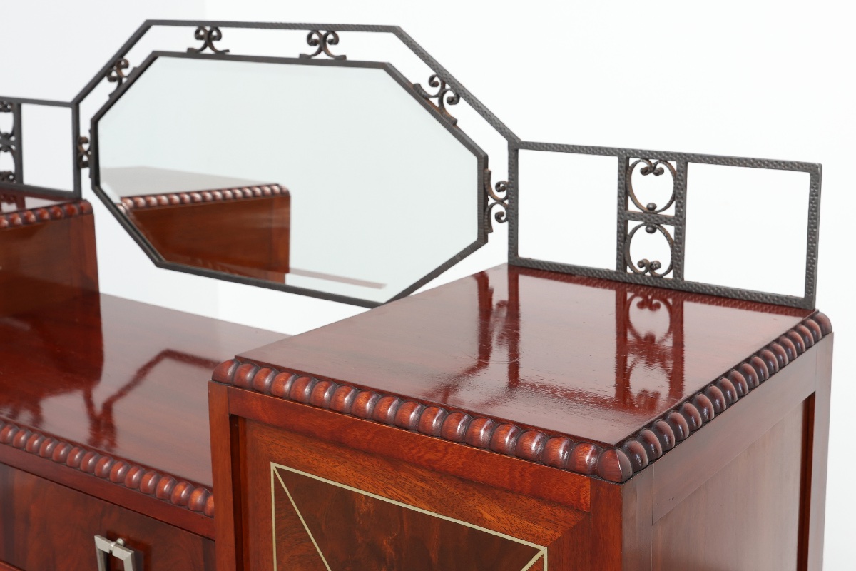 Cabinet marqueté Art Déco de De Coene, Belgique, vers 1925-photo-3