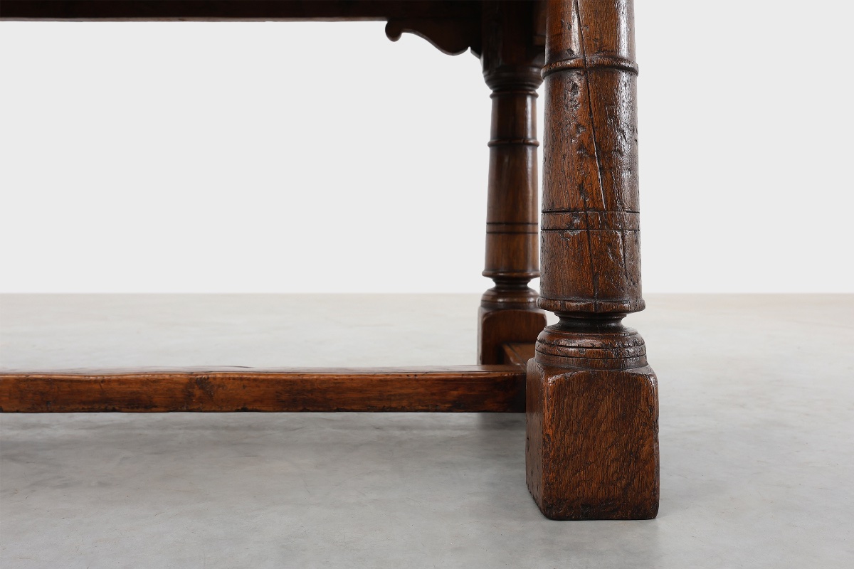 Grande table de réfectoire en chêne français, style néo-Renaissance, vers 1880-photo-4