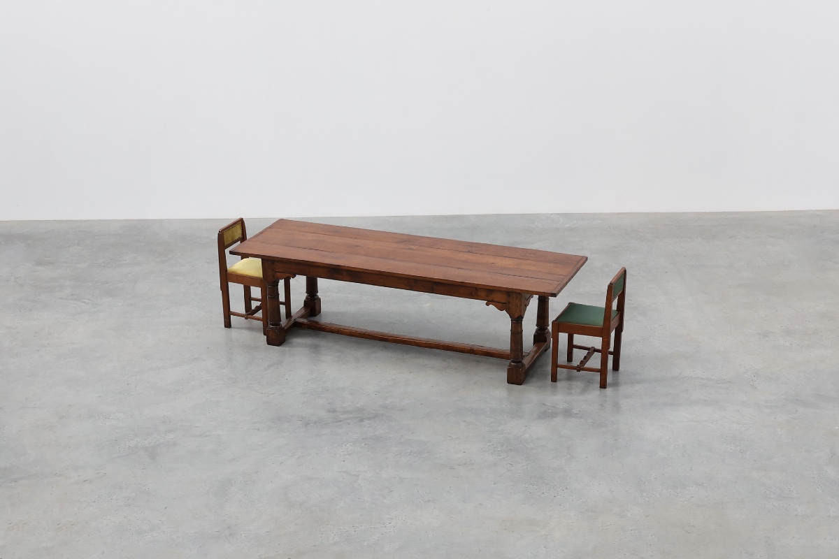 Grande table de réfectoire en chêne français, style néo-Renaissance, vers 1880-photo-4