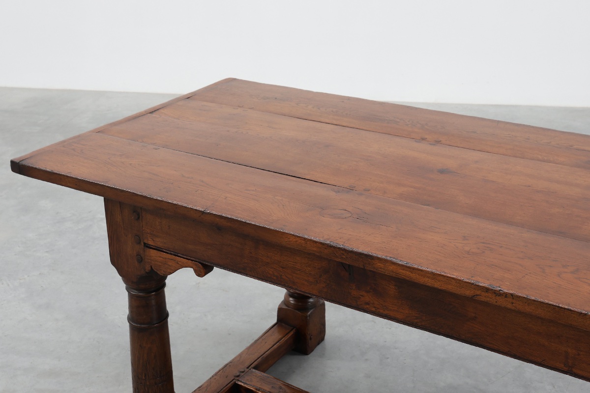Grande table de réfectoire en chêne français, style néo-Renaissance, vers 1880-photo-5