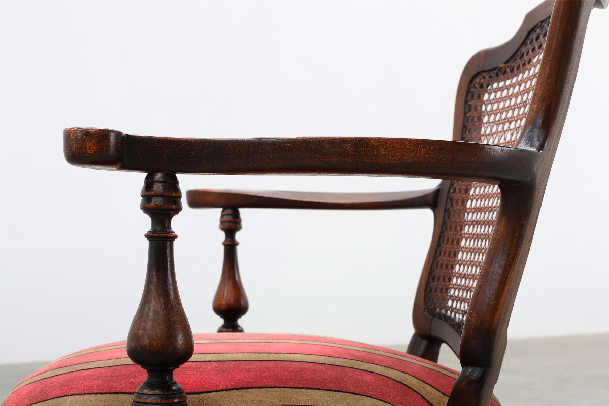Louis xv‑style Oak And Cane Armchair, France, Circa 1890-photo-3
