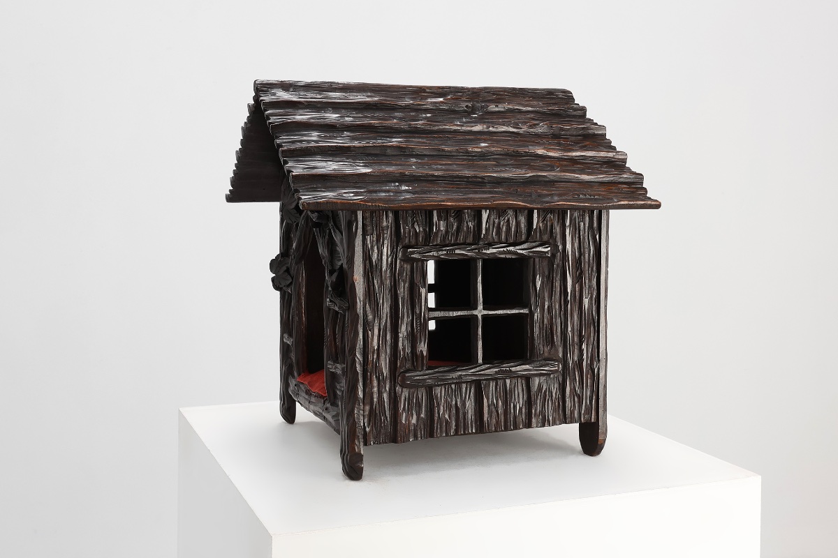 Niche pour chien en chêne sculpté de style Forêt-Noire, Suisse/Allemagne, vers 1850-photo-3