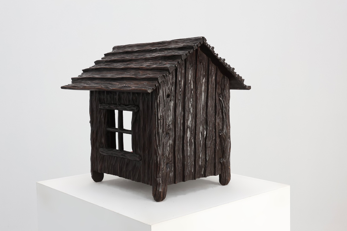 Niche pour chien en chêne sculpté de style Forêt-Noire, Suisse/Allemagne, vers 1850-photo-4