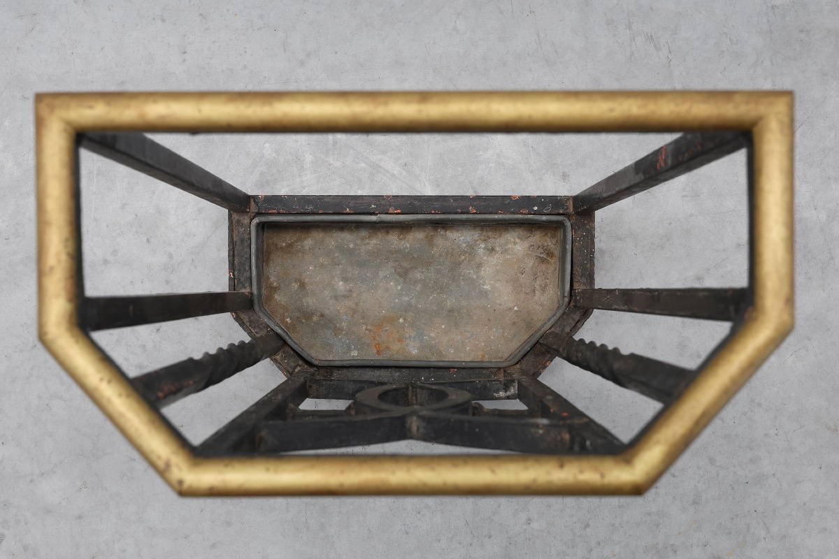 Porte-parapluie Art Déco en métal, ajouré et cerclage en laiton, Belgique, années 1920-photo-5