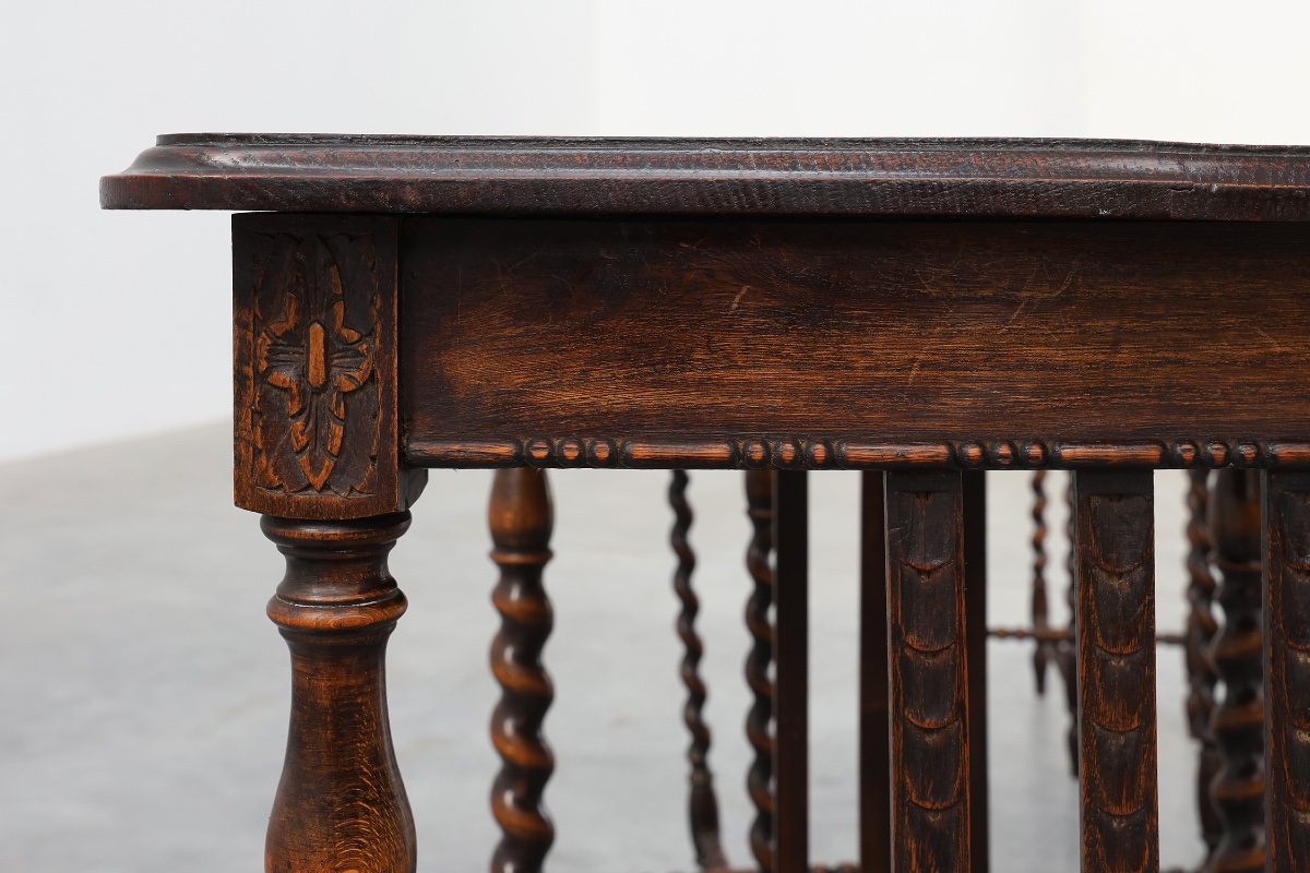 Set Of Four Oak Barley Twist Nesting Tables, England, Circa 1900-photo-4