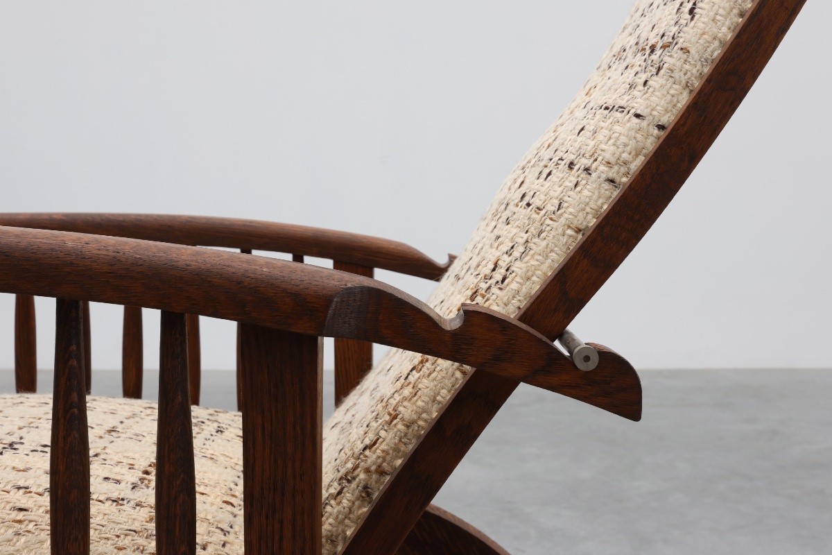Fauteuil Arts & Crafts en chêne massif, style Belgique, années 1920-photo-3