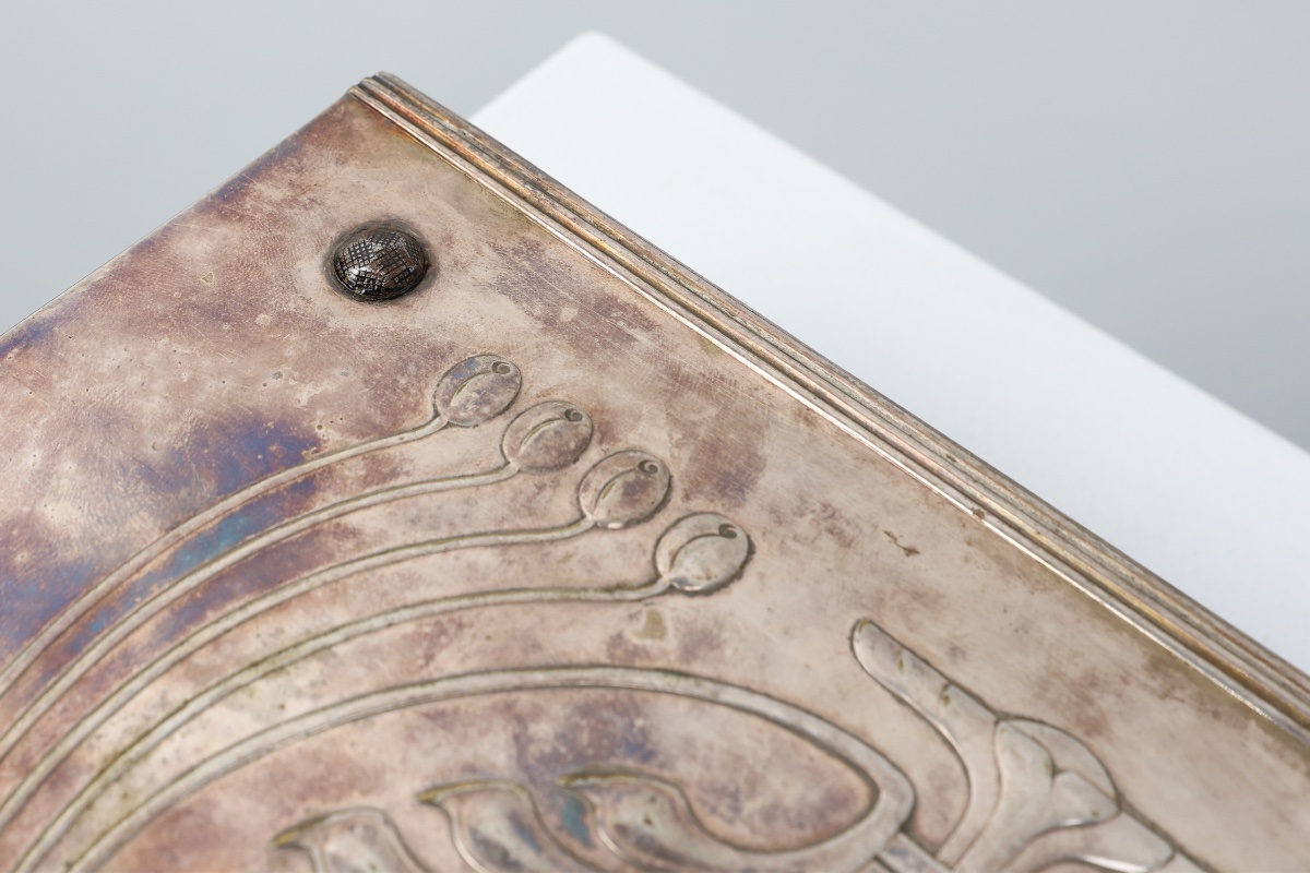 Coffret Jugendstil argenté à couvercle gravé, par Carl Deffner, Allemagne, vers 1910.-photo-3