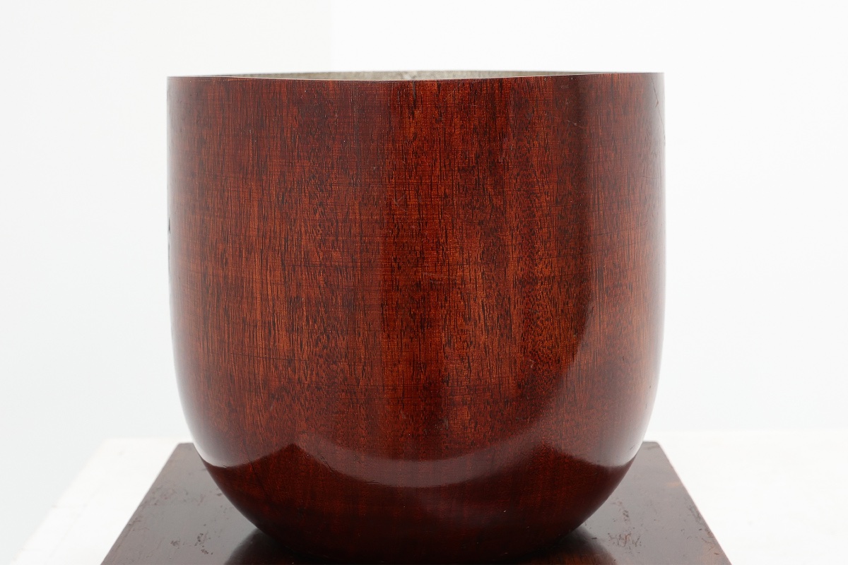 Sculptural Art Deco Wooden Uplight On Square Base, France Circa 1920-photo-5