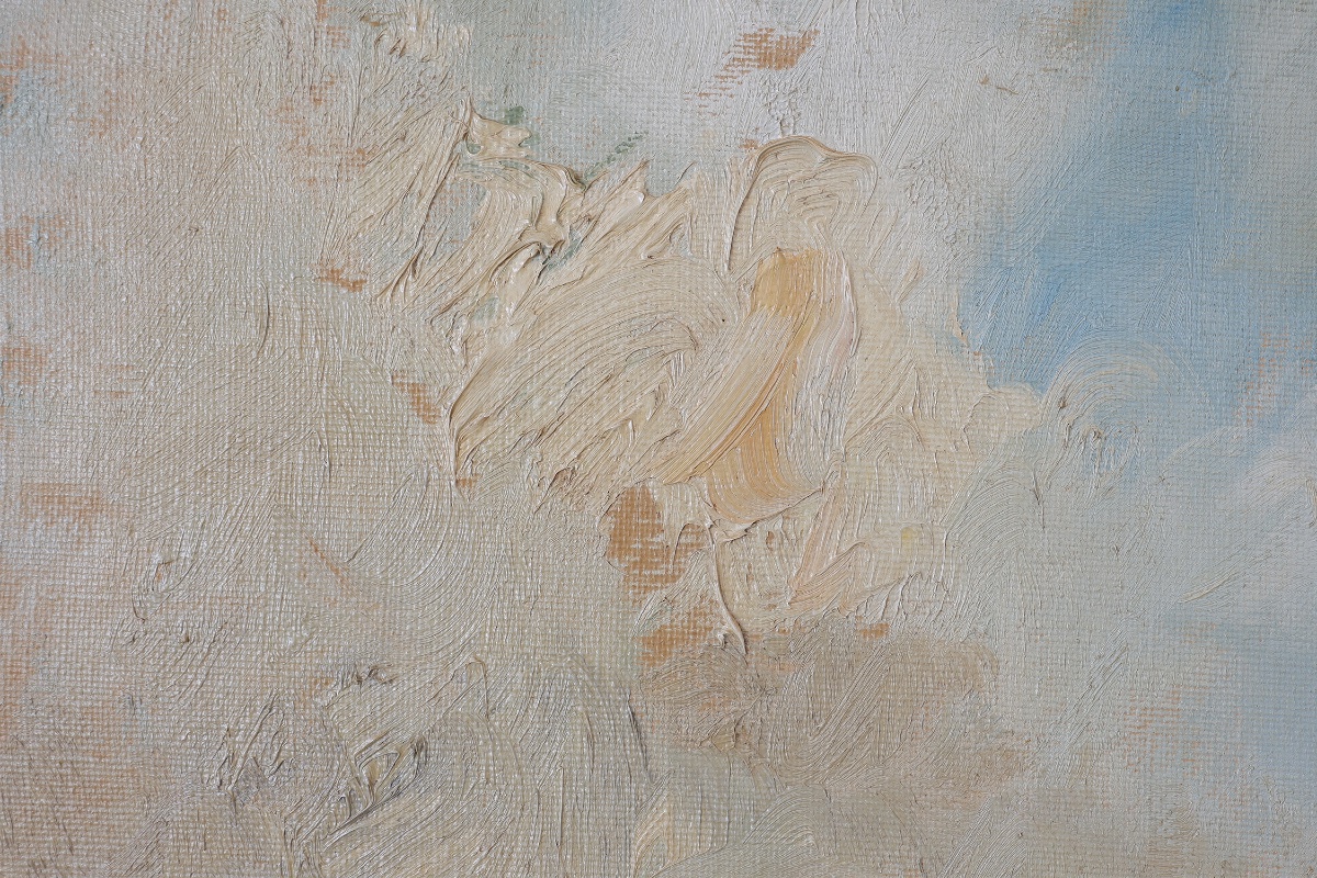 Paysage impressionniste belge de champ de blé, huile sur toile, XXe siècle-photo-6