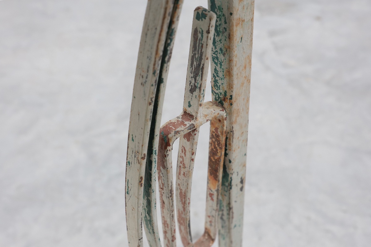 Porte-plantes Art Déco en fer forgé orné d'un héron et de joncs, France, vers 1920-photo-1