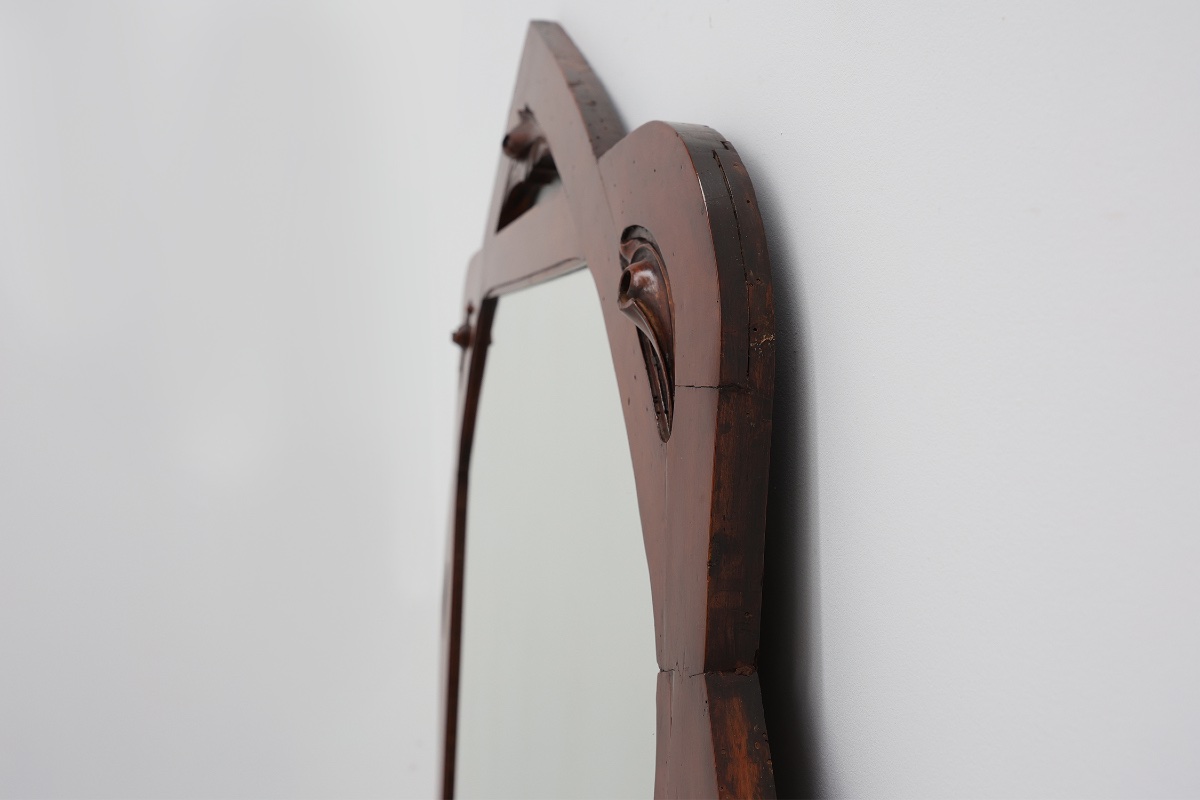 Grand miroir Art nouveau sculpté, Belgique, vers 1900-photo-5