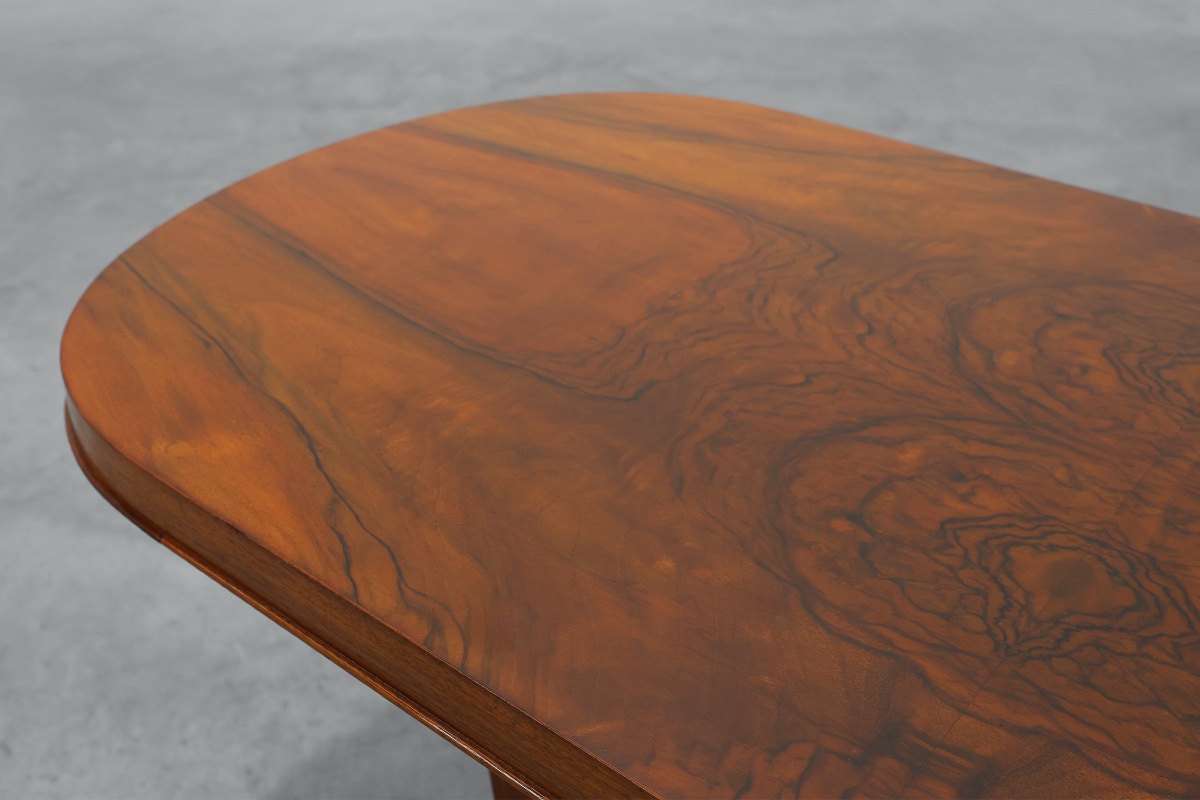 Art Deco Coffee Table In Walnut Veneer, Belgium, Circa 1920-photo-3