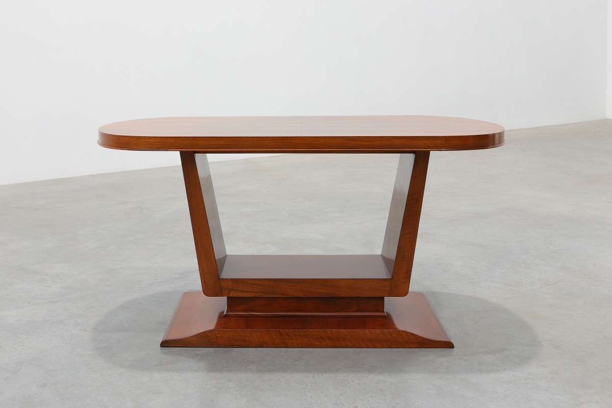 Art Deco Coffee Table In Walnut Veneer, Belgium, Circa 1920-photo-3