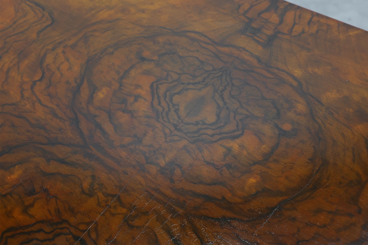 Art Deco Coffee Table In Walnut Veneer, Belgium, Circa 1920-photo-7
