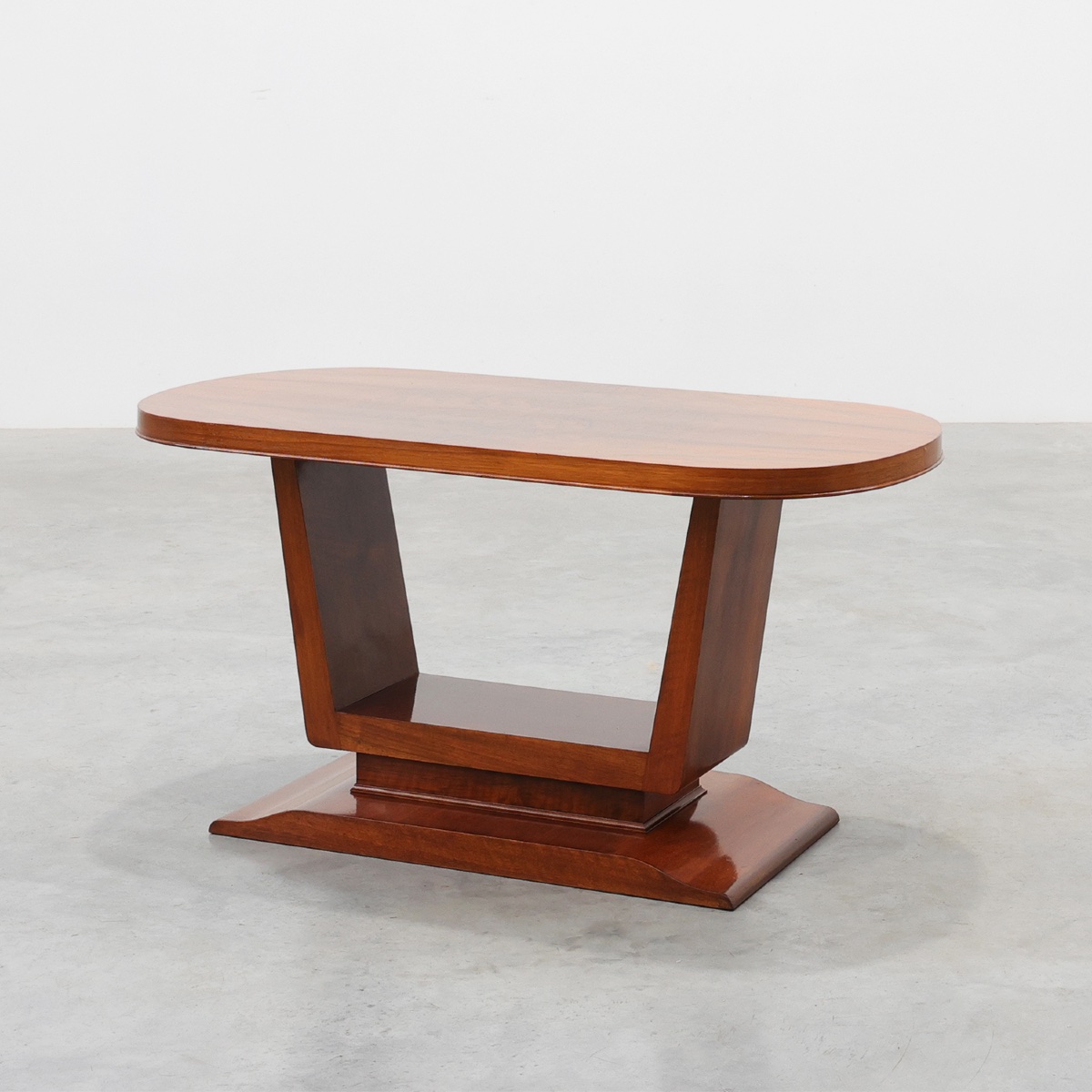 Art Deco Coffee Table In Walnut Veneer, Belgium, Circa 1920