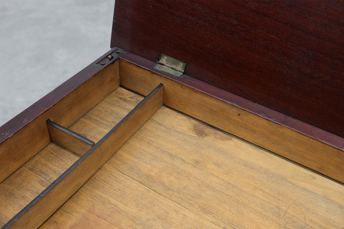 Louis Philippe Side Table With Two Drawers And Turned Twin Legs, France, 1850s-photo-3