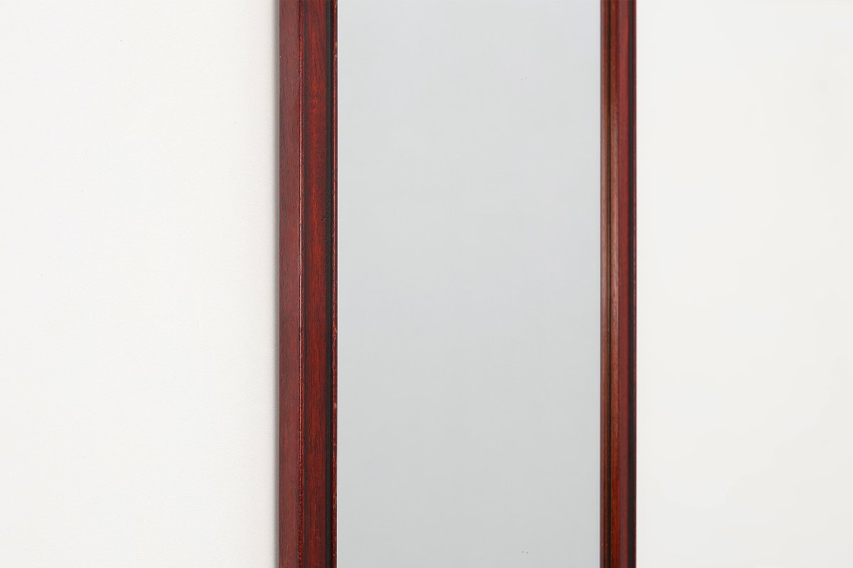 26-0611 - Miroir de style néoclassique en chêne à rosaces en laiton par Deknudt, Belgique-photo-2
