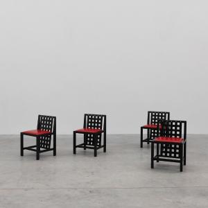 Ensemble De 4 Chaises De Salle à Manger Ds3 Par Charles Rennie Mackintosh Pour Atelier Int