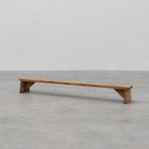 French Rustic Low Bench In Solid Wood In Wabi Wabi Style, Circa 1880