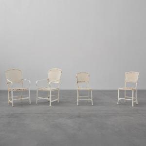 Set Of 4 Iron Garden Chairs By Gustave Serrurier-bovy For Serrurier Et Cie, 1903