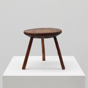  French Rustic Wooden Stool In Wabi Sabi Style, Circa 1850
