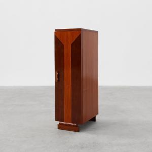 Armoire Art Déco unique avec incrustations de bois de placage, France 1920s