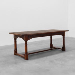 Table de salle à manger en chêne de style provençal français du XIXe siècle