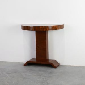 Art Deco Console Table In Walnut Veneer, France, 1920s