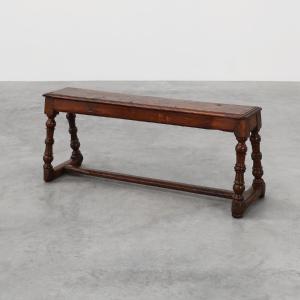 Banc de ferme ancien en chêne anglais, Royaume-Uni, vers 1850