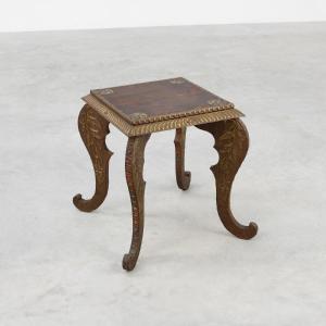 Table d'appoint Arts & Crafts en chêne et cuivre, Royaume-Uni, vers 1910