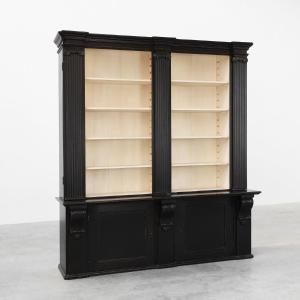 Armoire de bibliothèque haute noire du XXe siècle en MDF, UK