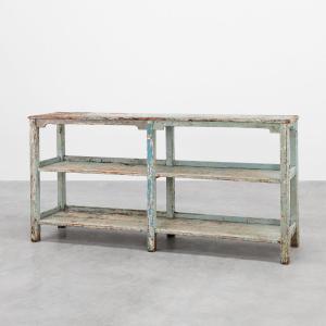 Industrial Console With Patina Of Old Paint Layers, France, Circa 1900