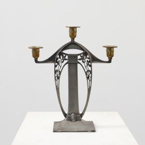 Art Nouveau Three‑arm Candelabrum By Wmf, Early 20th Century