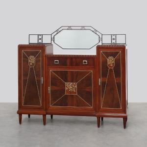 Art Deco Marquetry Cabinet By De Coene, Belgium, Ca. 1925