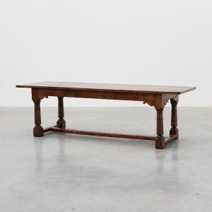 Large French Oak Refectory Dining Table, Renaissance Revival, Circa 1880