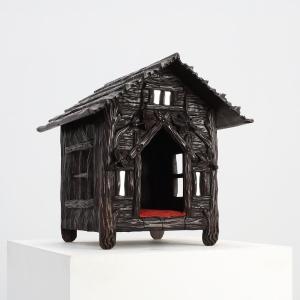 Niche pour chien en chêne sculpté de style Forêt-Noire, Suisse/Allemagne, vers 1850