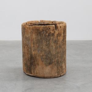 19th Century French Primitive Hollowed Oak Tree Trunk Planter