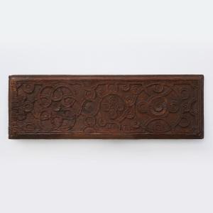 Large French Gothic Oak Panel With Interlaced Geometric Carving, 16th Century