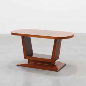 Table basse Art Déco en placage de noyer, Belgique, vers 1920