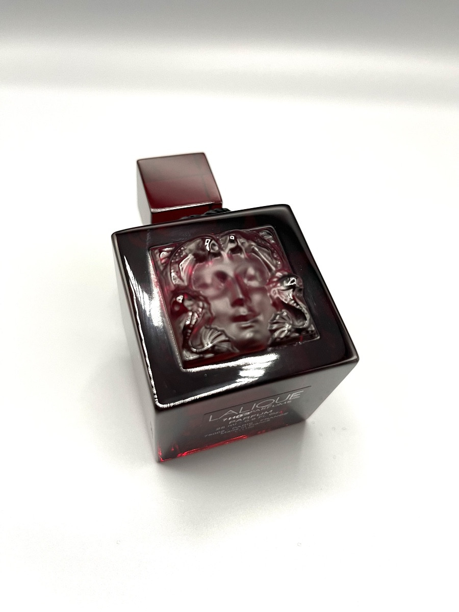Lalique - Red "mask Of A Woman" Perfume Bottle -photo-2