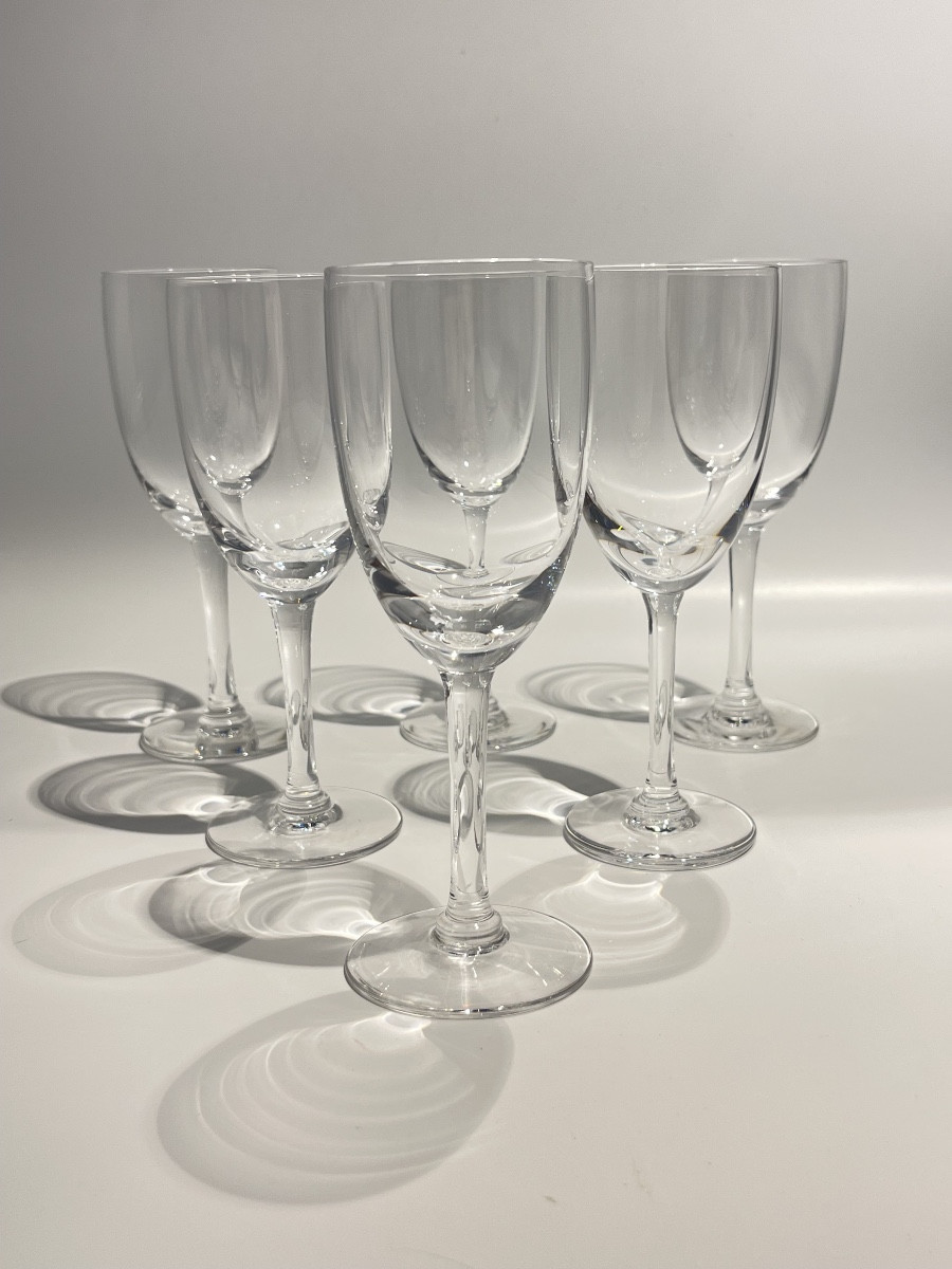 LALIQUE - suite de 6 verres à bordeaux - modèle France -