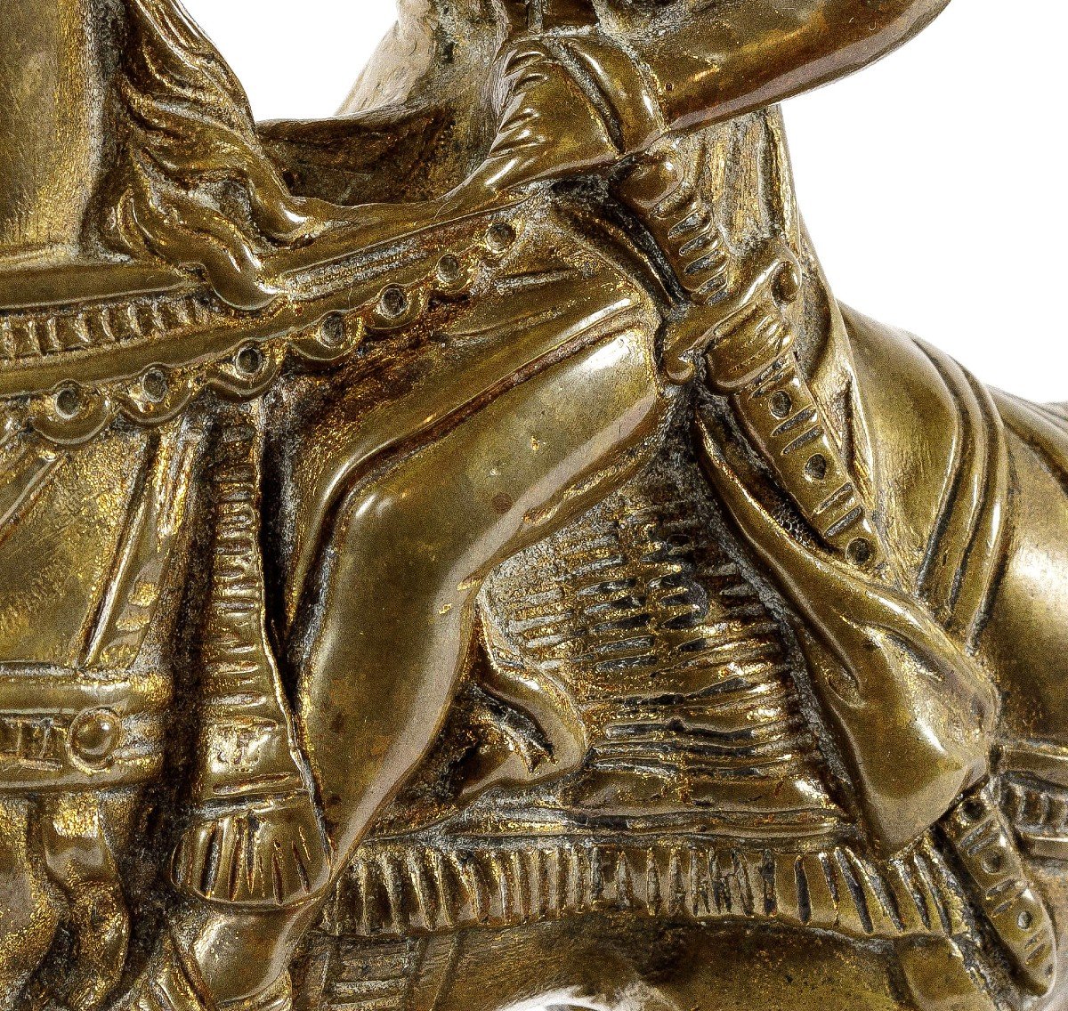 Sculpture d'Un Guerrier à Cheval En Bronze 19eme-photo-2