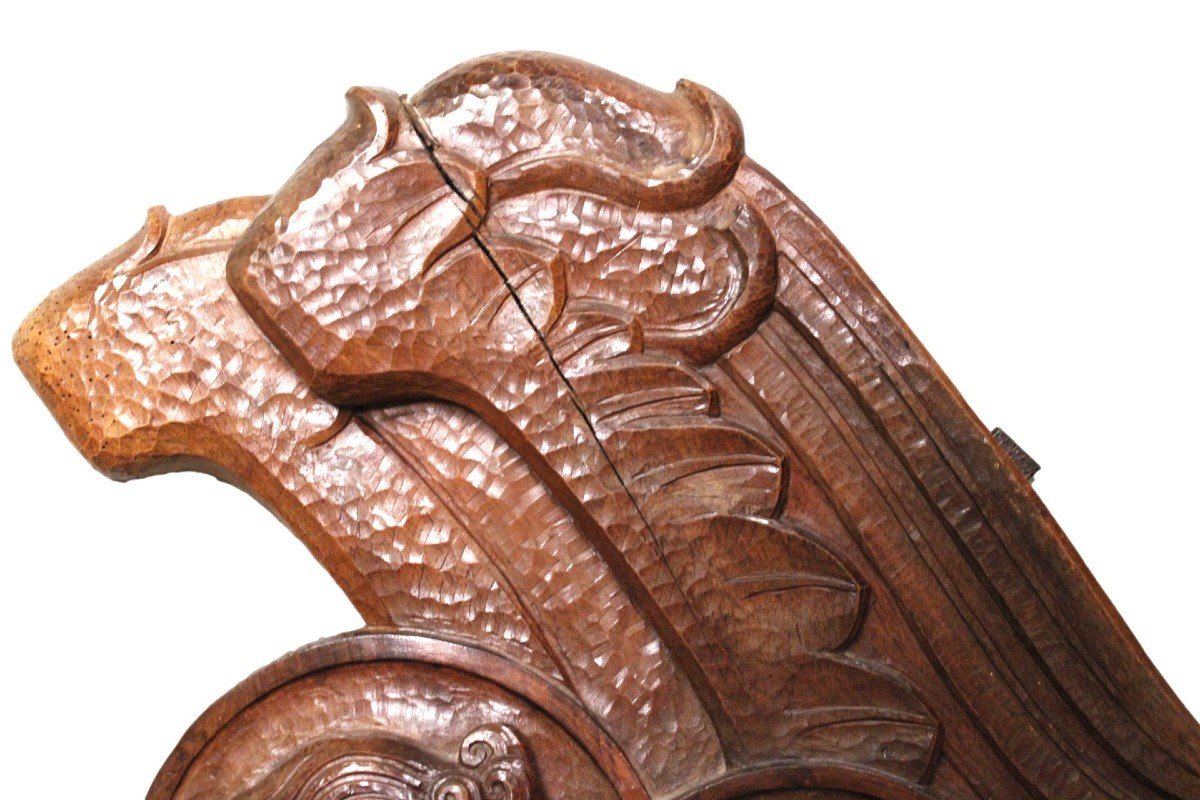 19th Century Walnut Sculpture "angel And Christ" -photo-3
