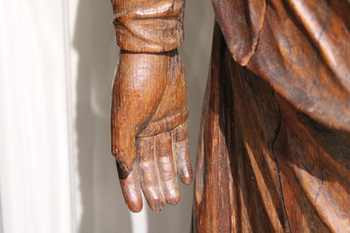 statue 19eme sculpte en chene "Saint Jean l'Evangeliste"-photo-4