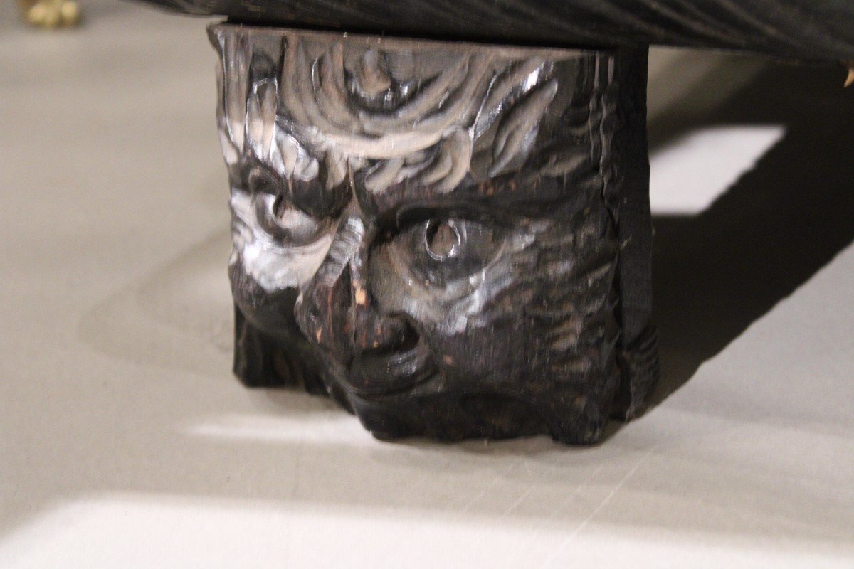 Renaissance Style Chest Bench In Marquetry 19th-photo-6