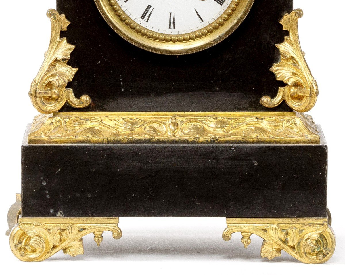 19th Century Bronze And Marble Clock With Statuette Of Jeanne d'Arc-photo-3